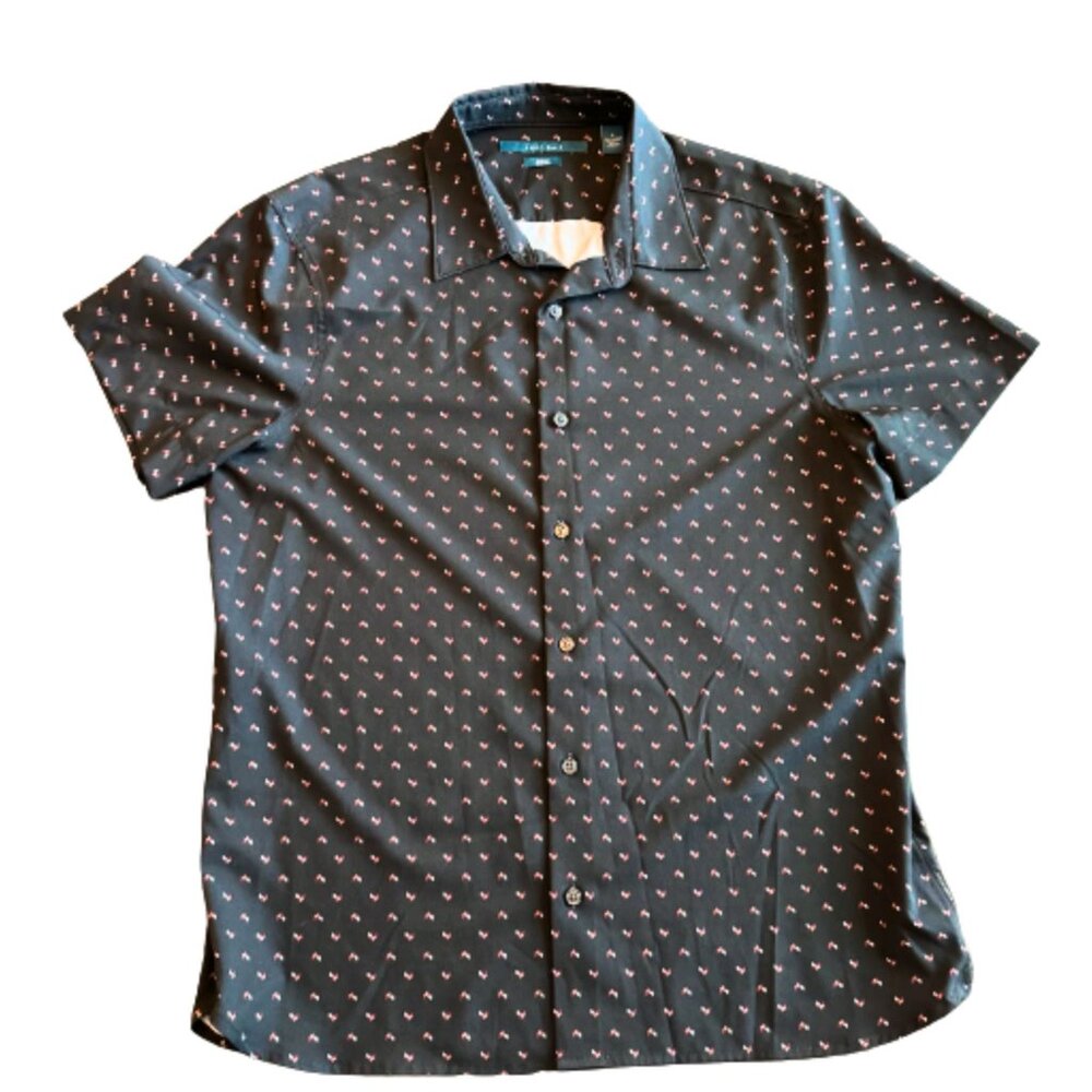Perry Ellis Black Casual Button Down Shirt with Classic Fit